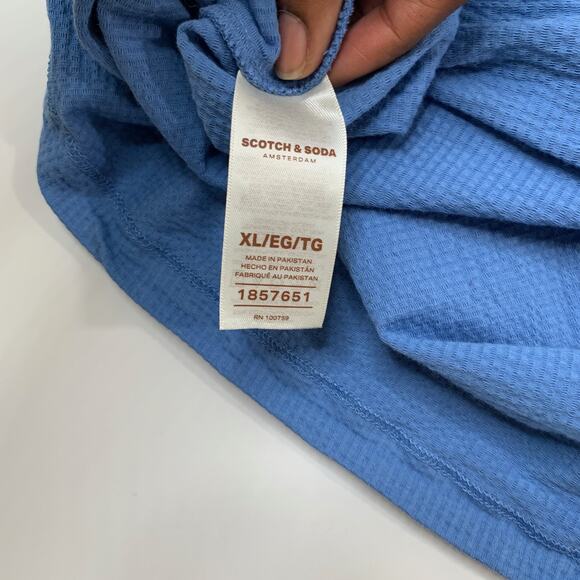 Scotch & Soda Shirt Mens XL Extra Large Copen Blue Stretch Cotton Crew Neck Tee - Picture 8 of 11